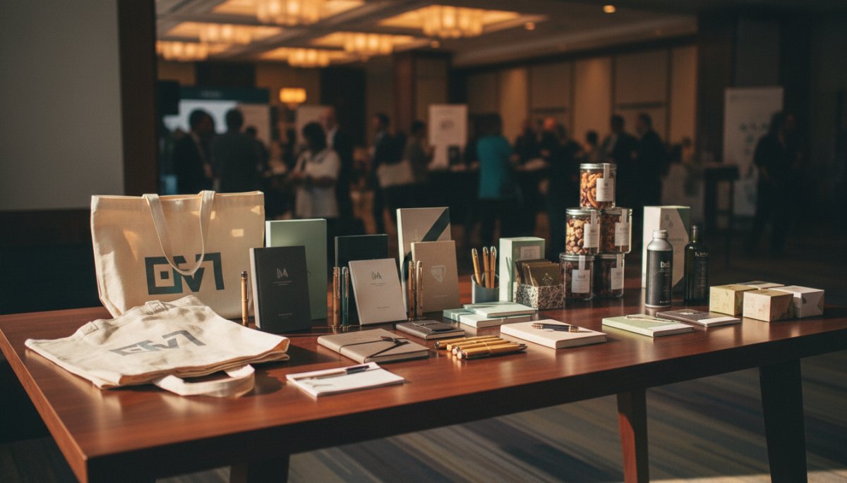 成功したノベルティグッズの展示イメージ