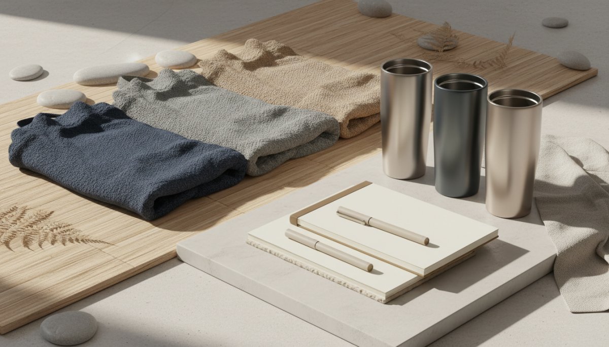 企業ブランドカラーとロゴを反映したノベルティデザイン