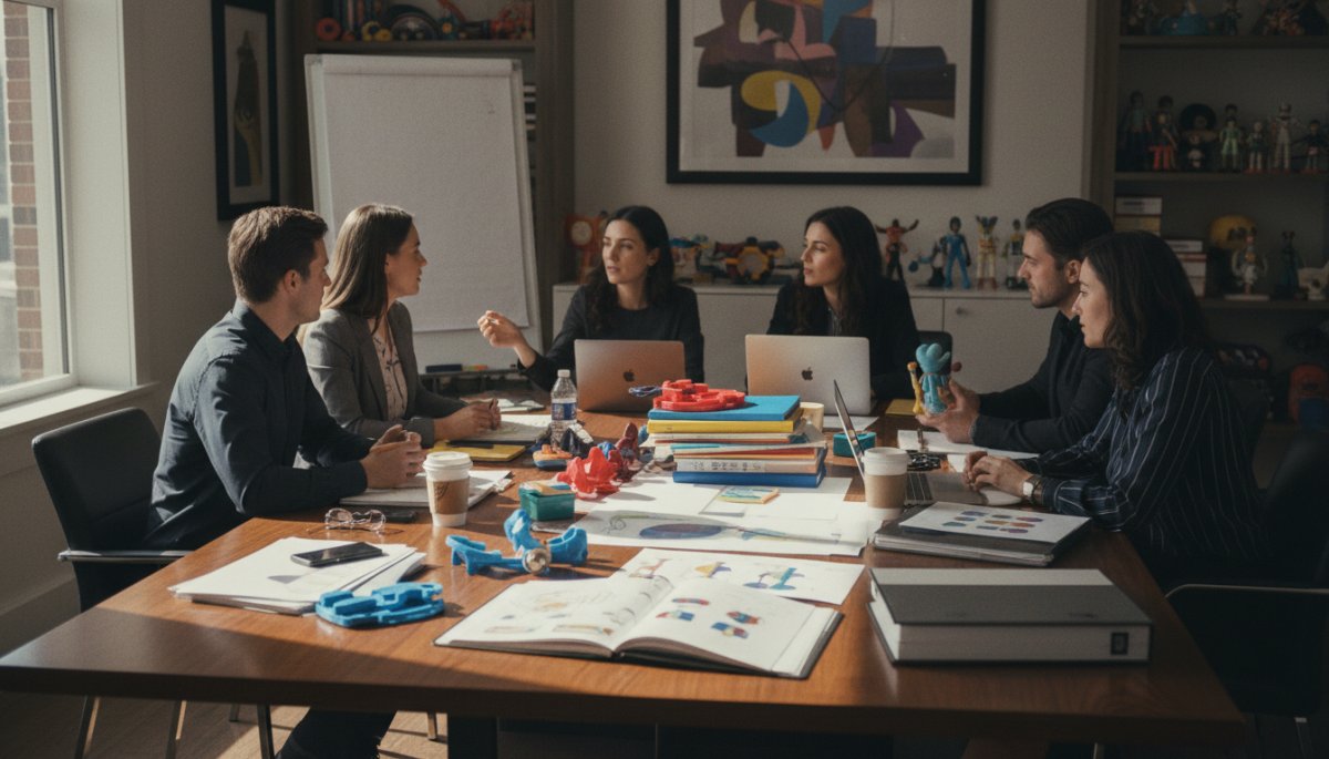 ノベルティ制作の企画会議風景