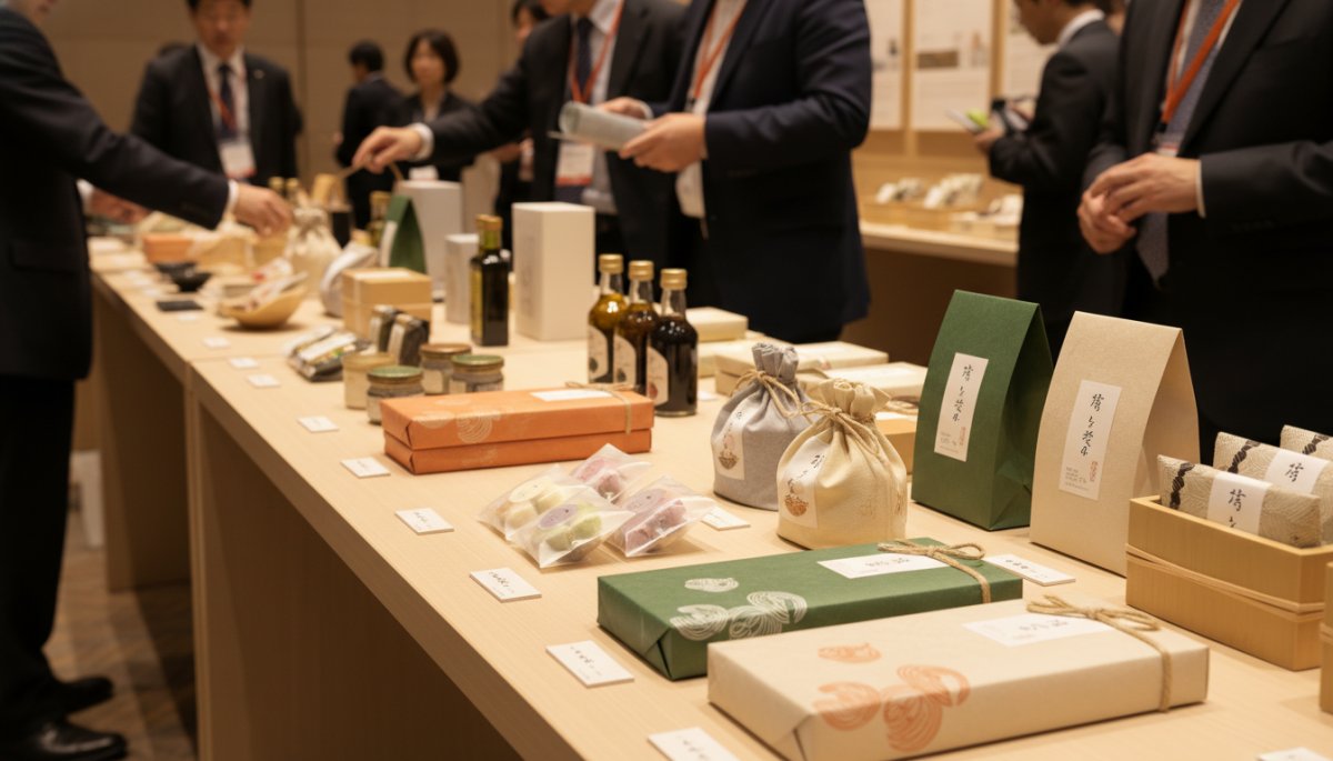 食品ノベルティの展示会活用事例と配布シーン