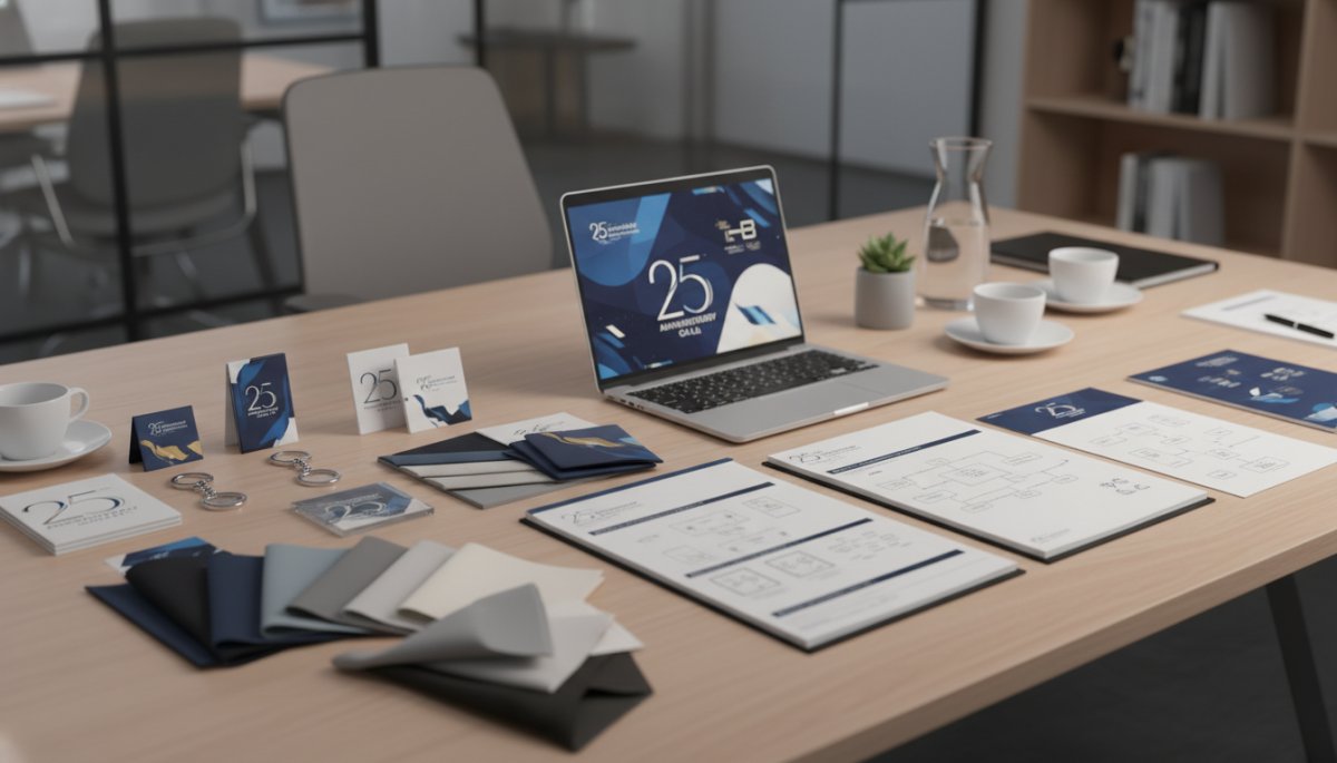 周年記念イベントの企画資料とノベルティサンプル